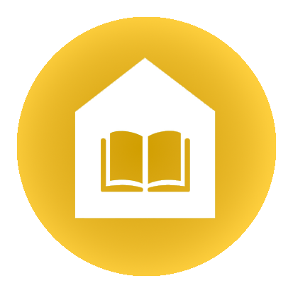 gelbes Icon für den Bereich Schule